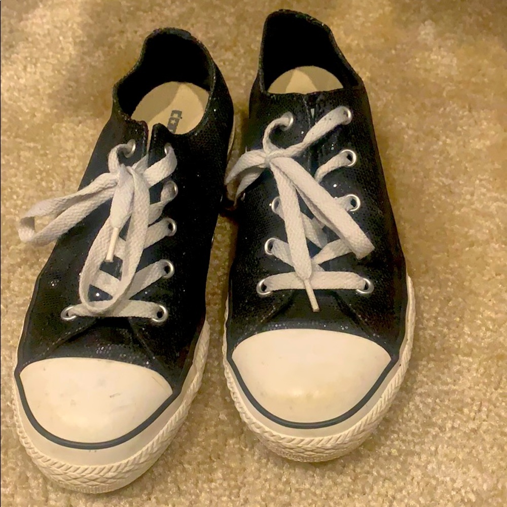 Black sequins converse